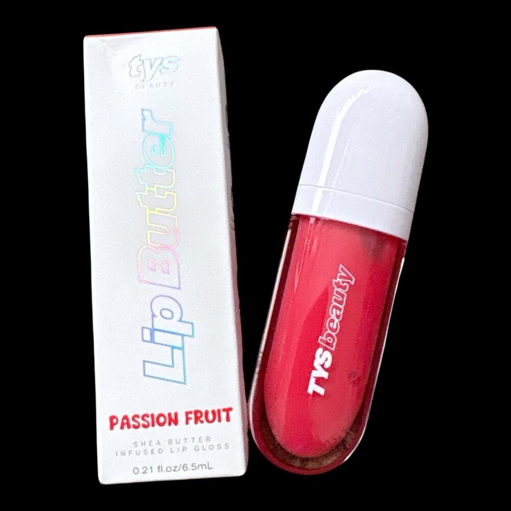 TYS Beauty Lip Butter Passion Fruit Shea Butter Infused Lip Gloss 0.21oz NIB